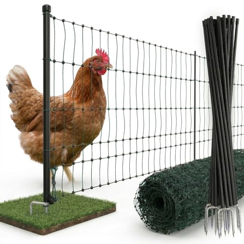 Geflügelnetz Agrarzone 25m x 112cm mit Doppelspitze in Grün