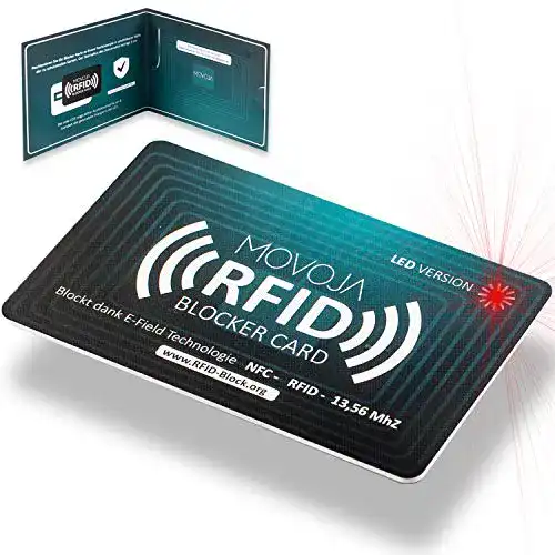 RFID Schutzkarte Movoja mit LED Indikator für sicheren Datenschutz