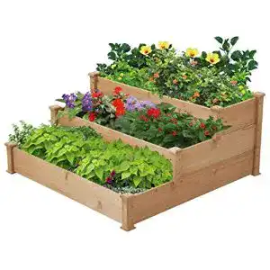 Stufenhochbeet Yaheetech aus Holz für Balkon und Garten