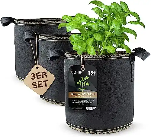 Pflanzsack aus Vliesstoff 12 Liter im 3er Pack von lohag