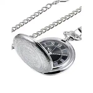 Taschenuhr Hicarer Herren Analog Quarz in Silber