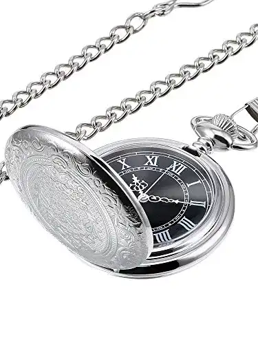 Taschenuhr Hicarer Herren Analog Quarz in Silber