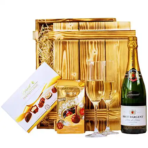 Präsentkorb Geschenkset Nizza Geschenkkorb mit Sekt und Pralinen
