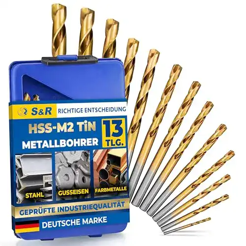 Metallbohrer Set S&R 13 Stück 1,5-6,5 mm HSS-G