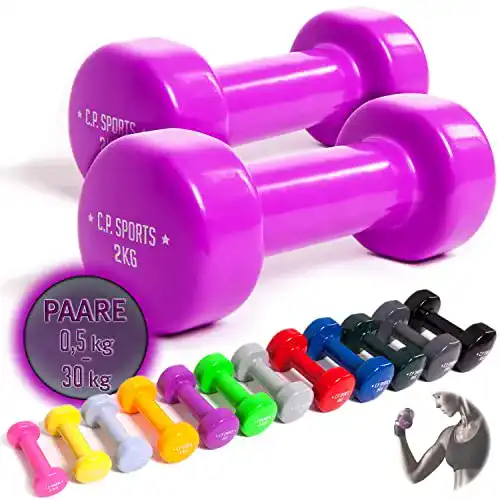 C.P. Sports 1 kg Gymnastikhanteln im 2er Set für Fitness und Krafttraining