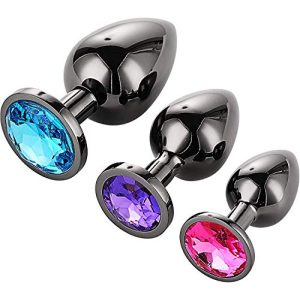 Analplug Set aus Metall – 3 Stück in Dunkelgrau/Schwarz