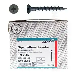 Gipsfaserplattenschrauben ACP Schnellbauschrauben Grobgewinde 3,9 x 45 mm