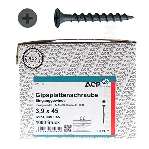 Gipsfaserplattenschrauben ACP Schnellbauschrauben Grobgewinde 3,9 x 45 mm