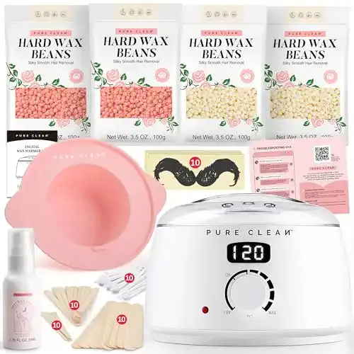 Pureclean Waxing Set mit digitaler Temperaturkontrolle und Wachsperlen