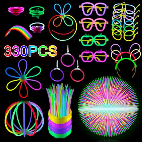 Knicklichter Set mit 330 Stück – Neon Leuchtstäbe für Partys und Festivals