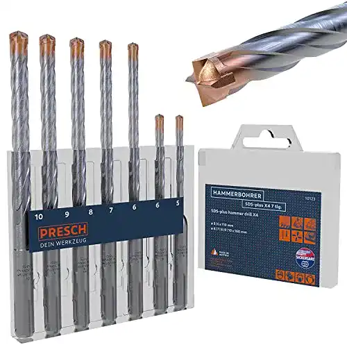 SDS Plus Bohrer Set für Stahlbeton – 7-teilig von Presch