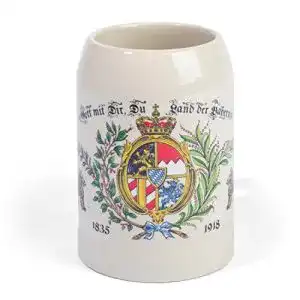 Steinkrug Meinherzschlag Stein-Bierkrug mit Motiv Gott mit Dir