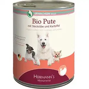 Herrmanns Hundefutter mit Pute und Steckrüben