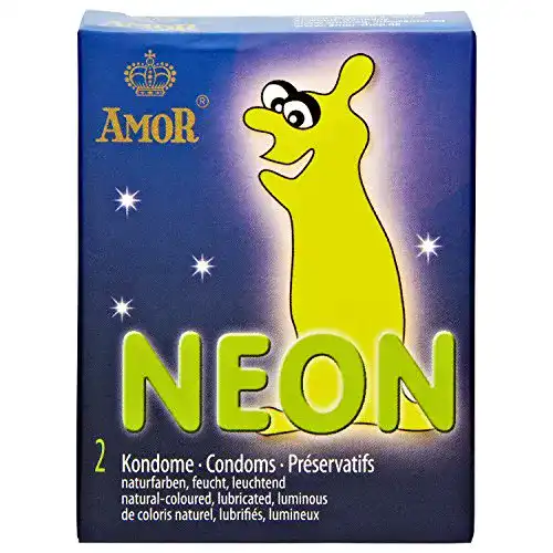 Amor Neon Kondome 2er Pack – Gummi-Kondome für sicheren Geschlechtsverkehr