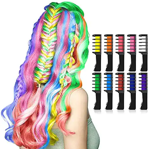 Haarkreide Kastiny für Mädchen – Temporäre Haarfarbe mit 10 Kämmen