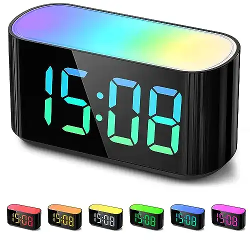 Kinderwecker ohne Ticken mit Nachtlicht und RGB-Funktionen