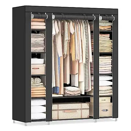 Stoffschrank von SONGMICS mit Kleiderstange und Ablagen