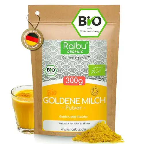 Raibu Goldene Milch Pulver BIO 300g – Kurkuma Latte Mix