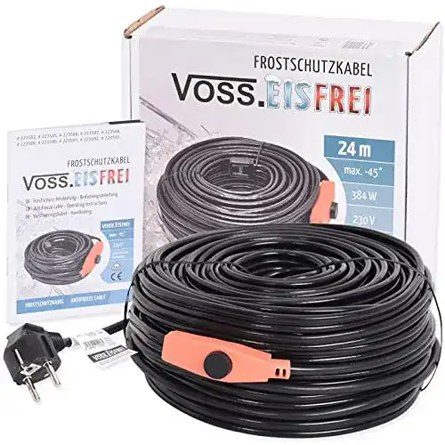 Rohrbegleitheizung Voss 24m Heizkabel mit Frostschutz und Thermostat