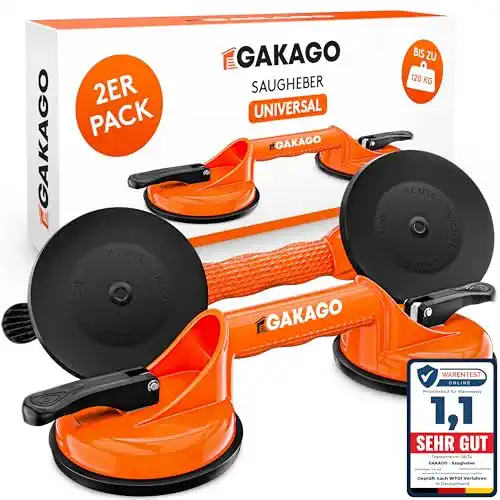Saugheber Gakago 2er Pack – Ergonomische Sauggriffe für Fliesen und Glas