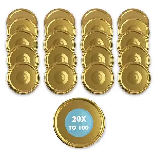 Twist-off Deckel 20 Stück 100 mm gold für Gläser und Flaschen