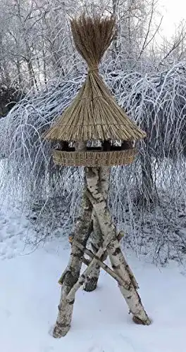Vogelhaus mit Reetdach von Vogelhäuser-Raschen Vogelfutterhaus