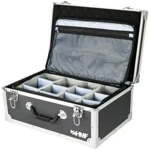 Fotokoffer HMF 18440 Kamerakoffer aus Aluminium mit Transporttasche