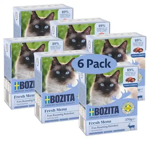 Bozita Katzenfutter Häppchen in Soße mit Rentier – 6er Pack