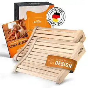 Sauna Kopfstütze aus Holz Alpenhauch im 2er Set