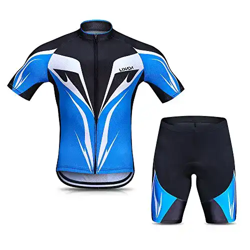 Fahrradbekleidung für Herren: Lixada Kurzarmtrikot mit Gel gepolsterter Hose