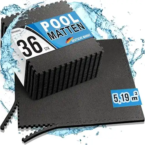 Bonsport Pool Unterlegmatte 36 Stück – Bodenschutz für Pools