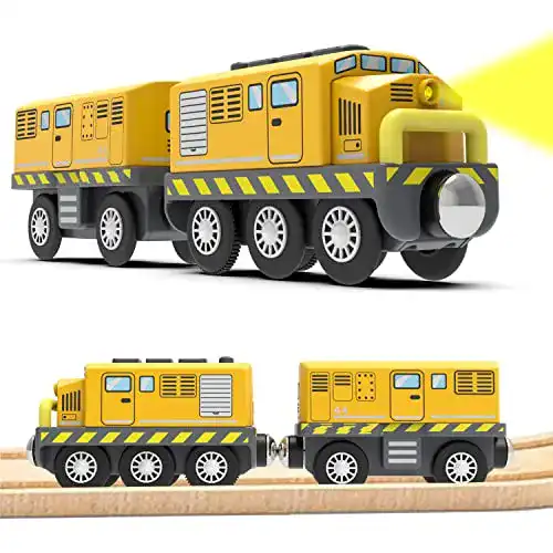 Holzeisenbahn mit elektrischer Lokomotive Liriqi für Kinder