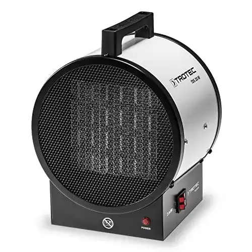 Trotec Heizlüfter TDS 20 M Elektrischer Bauheizer mit Thermostat und Keramik