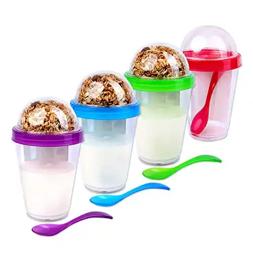 Müsli-to-go-Becher Schramm ® 4 Stück Joghurtbecher to go