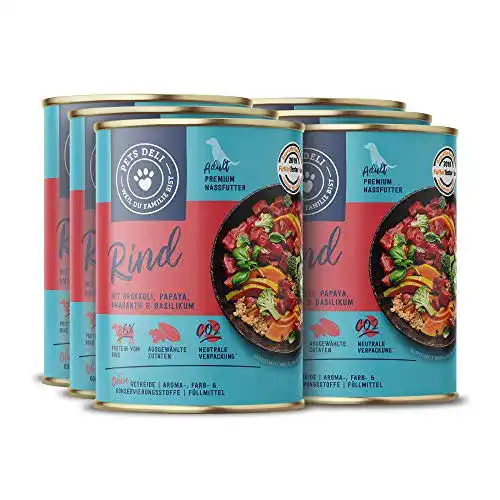 Pets Deli Nassfutter für Hunde mit Rind und Gemüse 6 x 400g