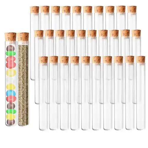 Reagenzgläser 30 Stück mit Korken 12x75mm für Dekoration und Bastelprojekte