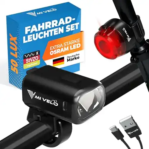 Fahrradbeleuchtung USB Mivelo Spark Set – LED Fahrradlicht