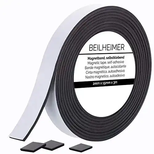 Beilheimer selbstklebendes Magnetband 3m x 15mm x 2mm für vielseitige Anwendungen