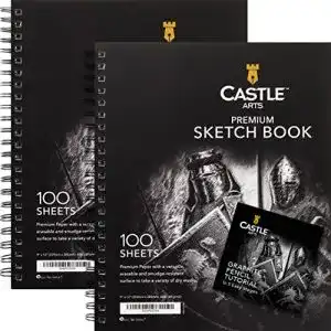 Skizzenbuch Castle Art Supplies Premium 9×12 Zoll mit 200 Blättern