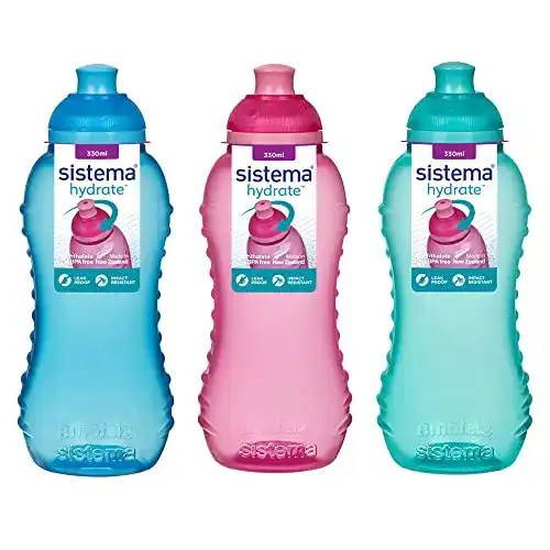 Sistema Trinkflasche 330 ml im 3er-Pack in Blau, Rosa und Lila
