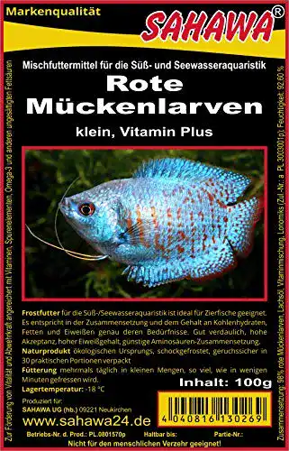 Frostfutter Sahawa Rote Mückenlarven 5 x 100g Blister für Zierfische