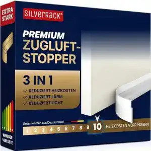 Zugluftstopper SilverRack für Türen Transparent 1x 1m