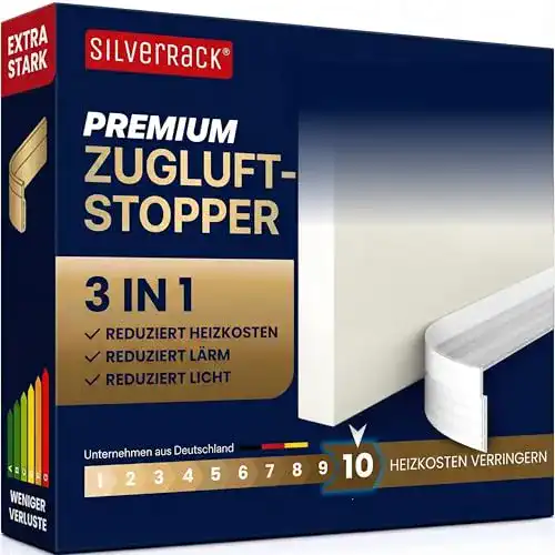 Zugluftstopper SilverRack für Türen Transparent 1x 1m