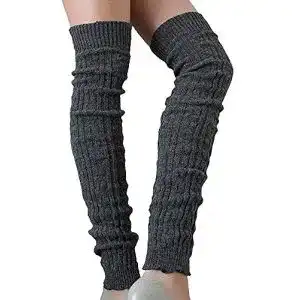 Stulpen SC-Strümpfe Damen Woll extra lang Anthrazit One Size