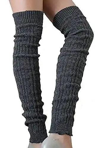 Stulpen SC-Strümpfe Damen Woll extra lang Anthrazit One Size
