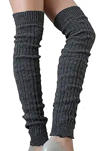 Stulpen SC-Strümpfe Damen Woll extra lang Anthrazit One Size