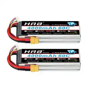 LiPo Akku HRB 2PCS 4S 14.8V 4000mAh 60C mit XT60 Stecker