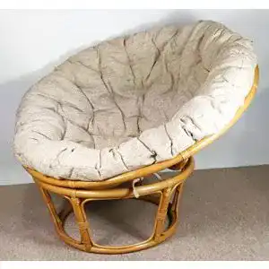 Papasansessel Rattan Papasan Sessel mit Polster und 110 cm Durchmesser