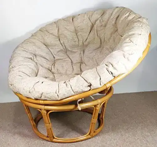 Papasansessel Rattan Papasan Sessel mit Polster und 110 cm Durchmesser