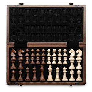 Schachspiel A&A 38 cm mit Magnetischen Schachfiguren aus Holz
